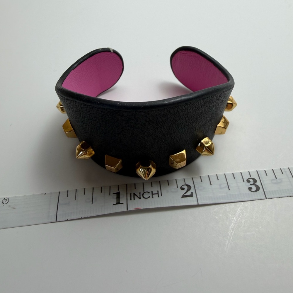 Vince Camuto Black Cuff with Gold and Pink Interior